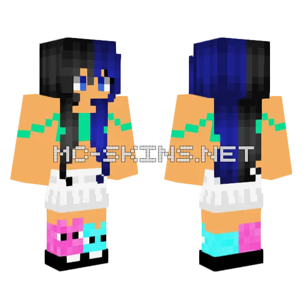 Summer Girl Minecraft skin, front and back