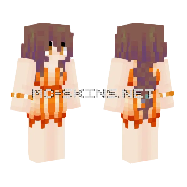 Summer Orange Minecraft skin, front and back