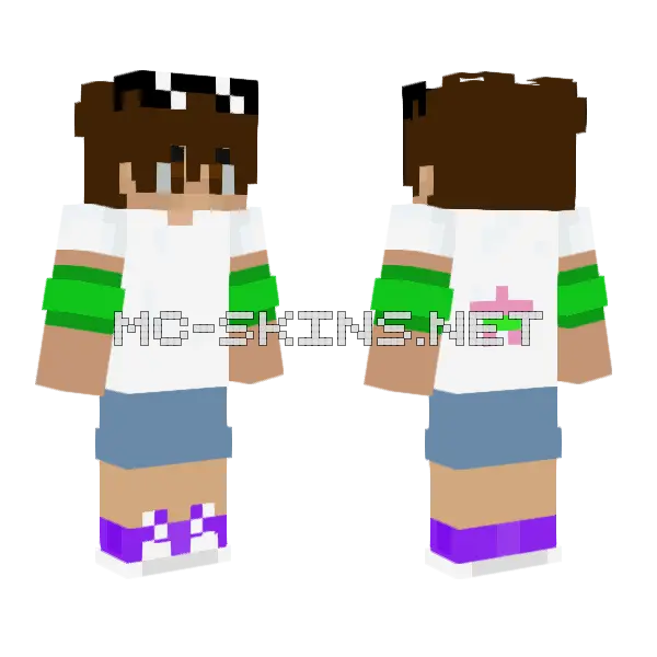 Summer Time Outfit Minecraft skin, front and back