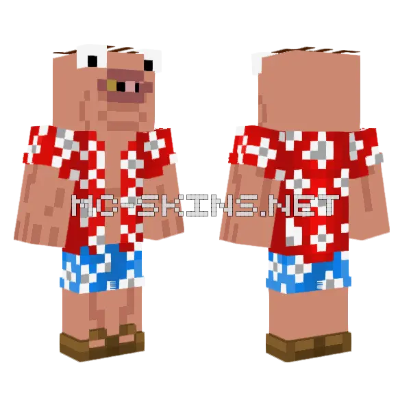 Summer Trader Minecraft skin, front and back