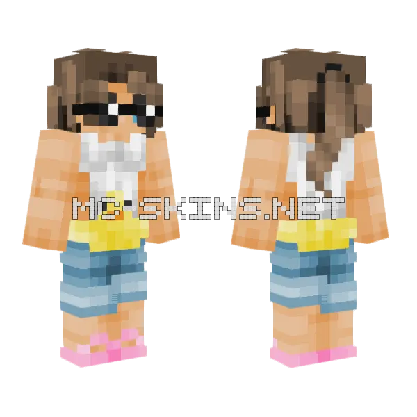 Summer Vibes Female Minecraft skin, front and back