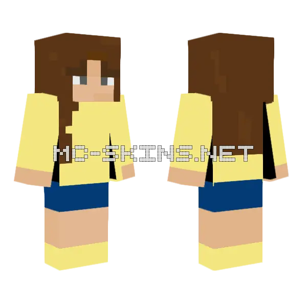 Summertime Yellow Outfit Minecraft skin, front and back