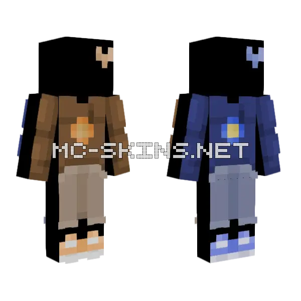 Sun and Moon Raffle Minecraft skin, front and back