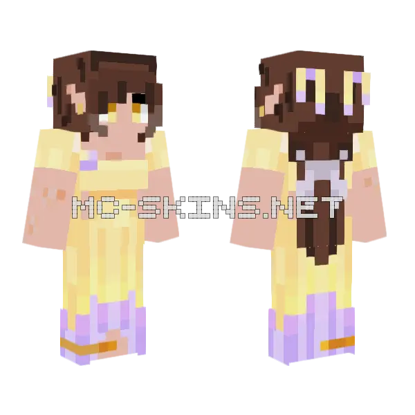 Sun Fairy Minecraft skin, front and back