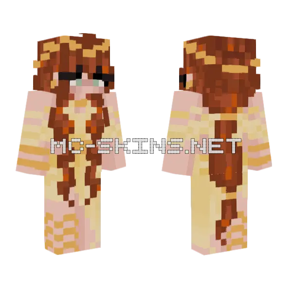 Sun Goddess Minecraft skin, front and back