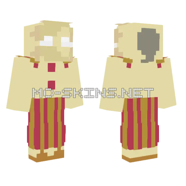 Sun Sundrop FNAF Minecraft skin, front and back
