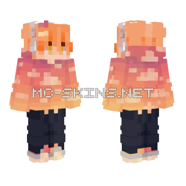 Sunburst Sunset Minecraft skin, front and back