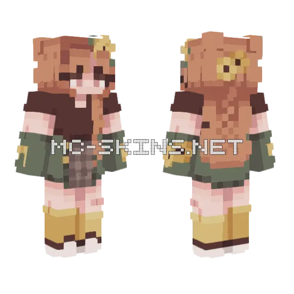 Sunflower Girl Minecraft skin, front and back