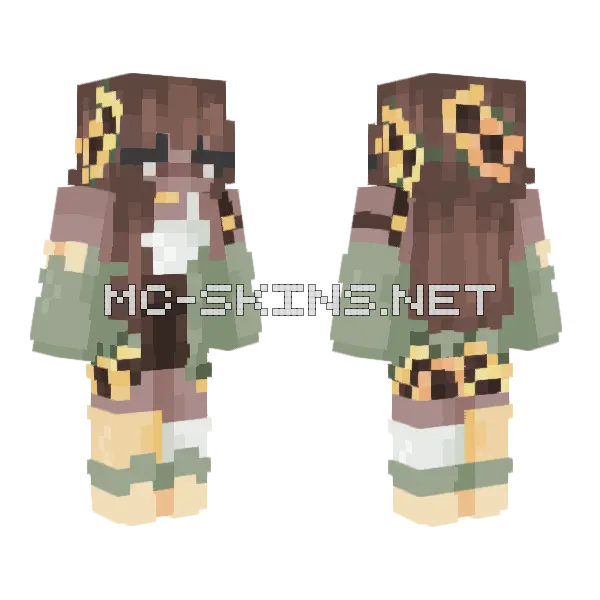 Sunflower Girl Minecraft skin, front and back
