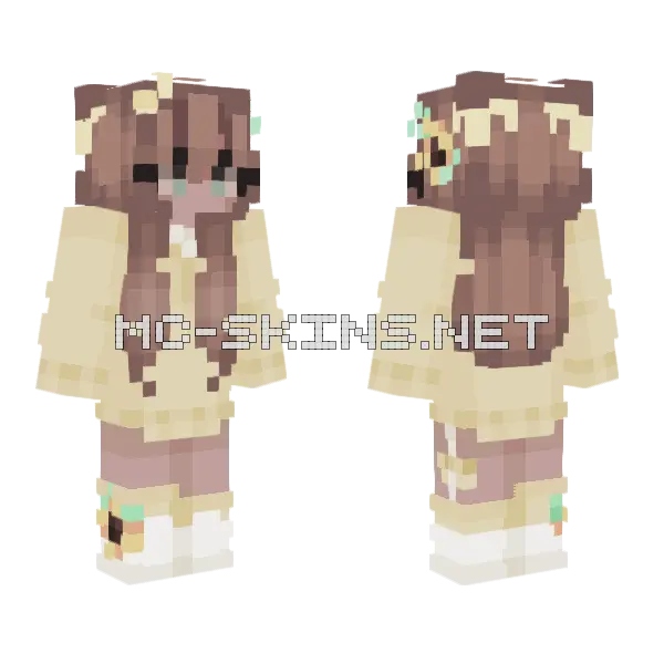 Sunflower Girl Minecraft skin, front and back