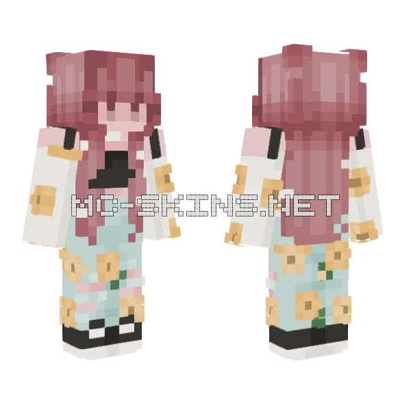 Sunflower Meadows Girl Minecraft skin, front and back