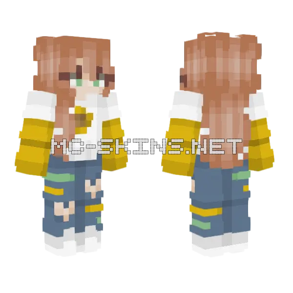 Sunflower RCE Minecraft skin, front and back