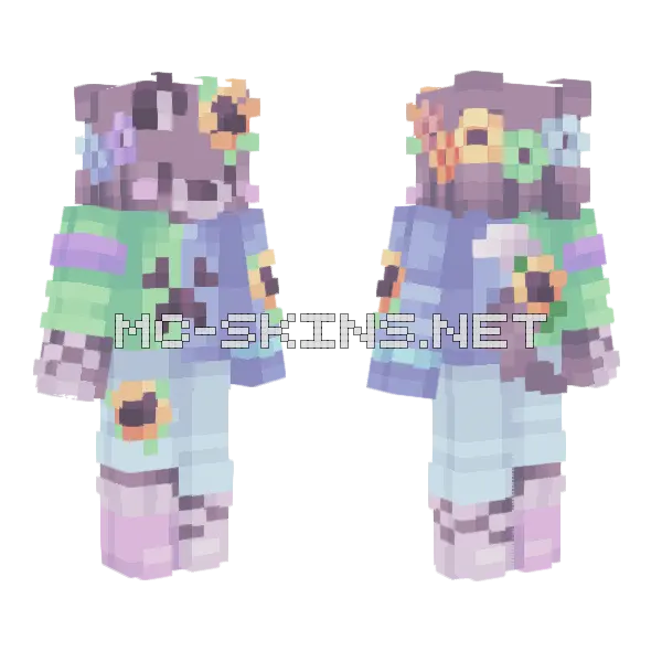 Sunflower Still Grows At Night Minecraft skin, front and back