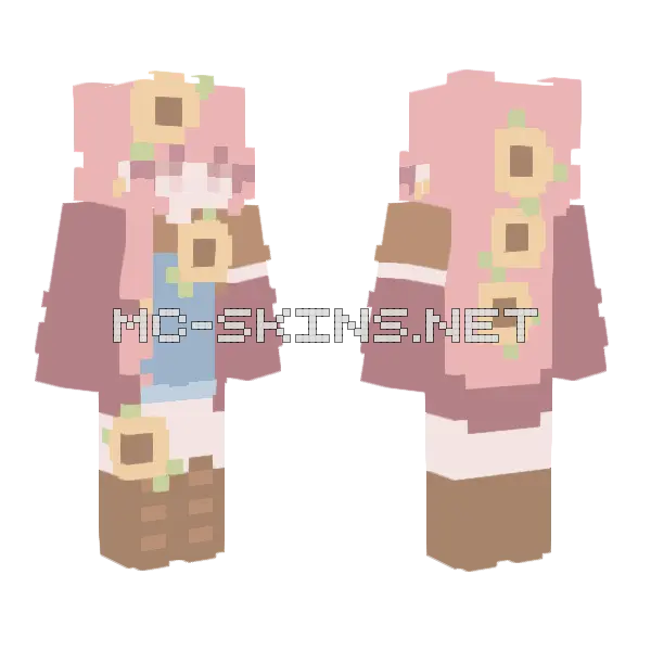 Sunflowers Trade Minecraft skin, front and back