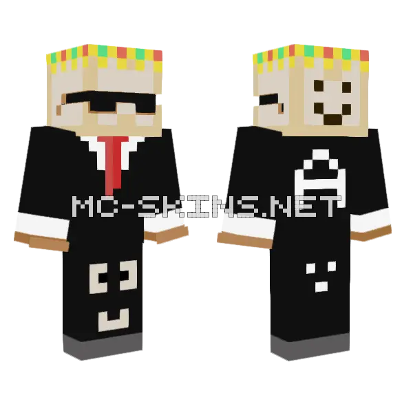 Sunglass Crown Improvised Minecraft skin, front and back
