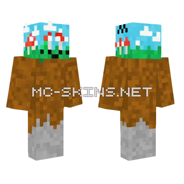 Sunny Meadow Landscape Minecraft skin, front and back