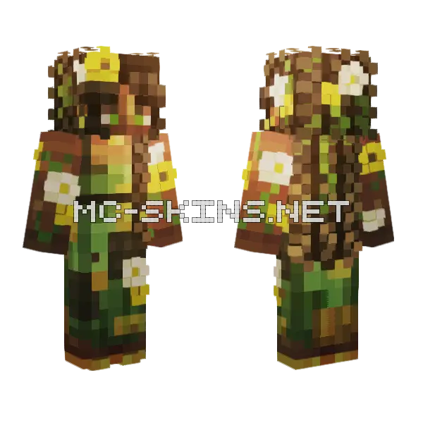 Sunroot Minecraft skin, front and back
