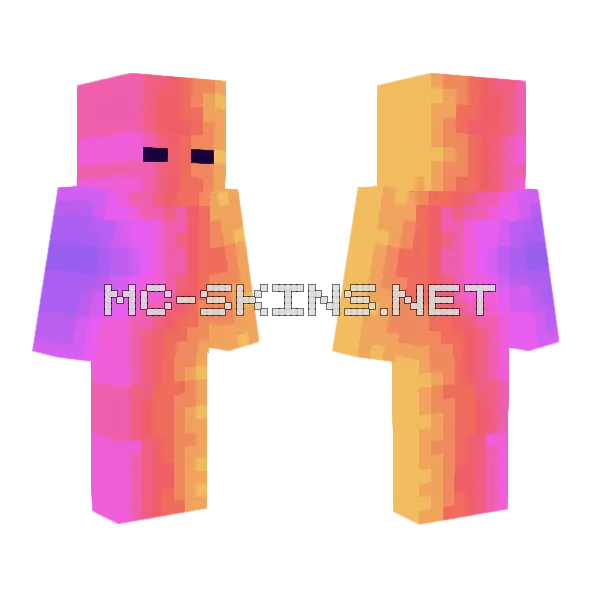 Sunset Blob Minecraft skin, front and back