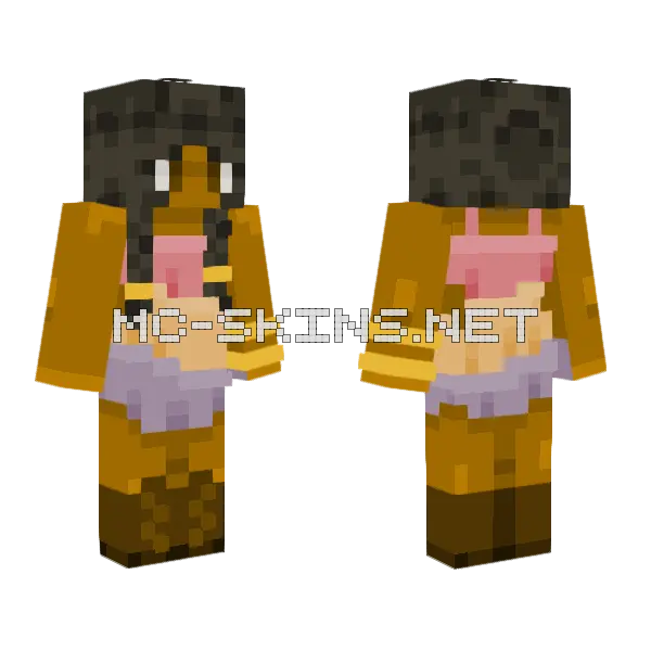Sunset Dress Slim Texturized Minecraft skin, front and back