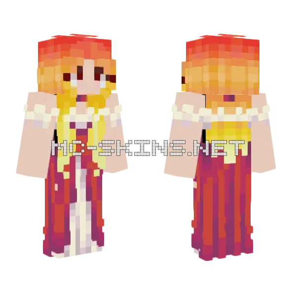 Sunset Girl Minecraft skin, front and back