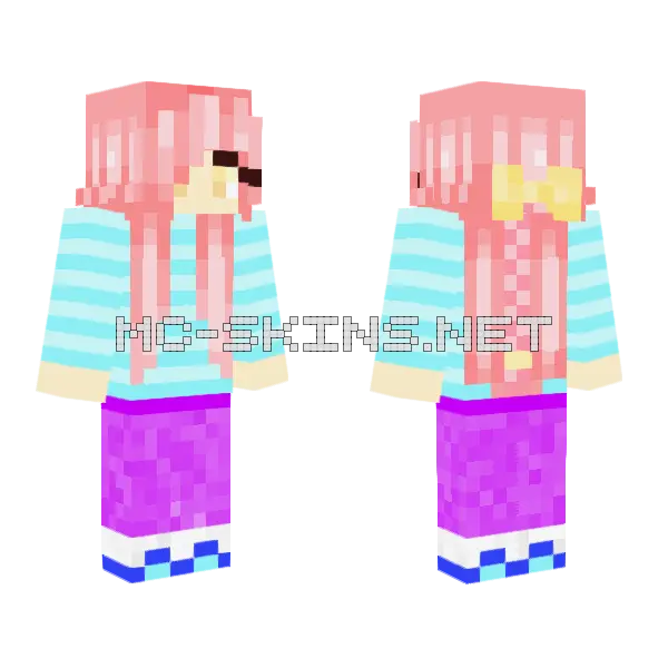 Sunset Girl Minecraft skin, front and back