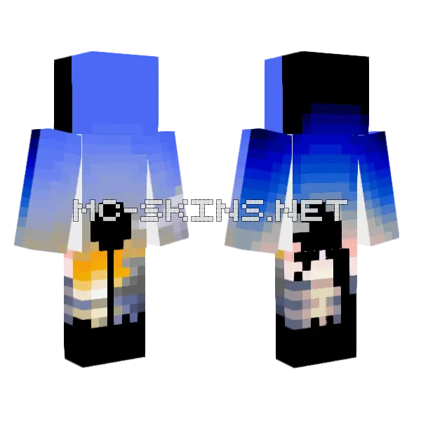 Sunset On The Beach Minecraft skin, front and back