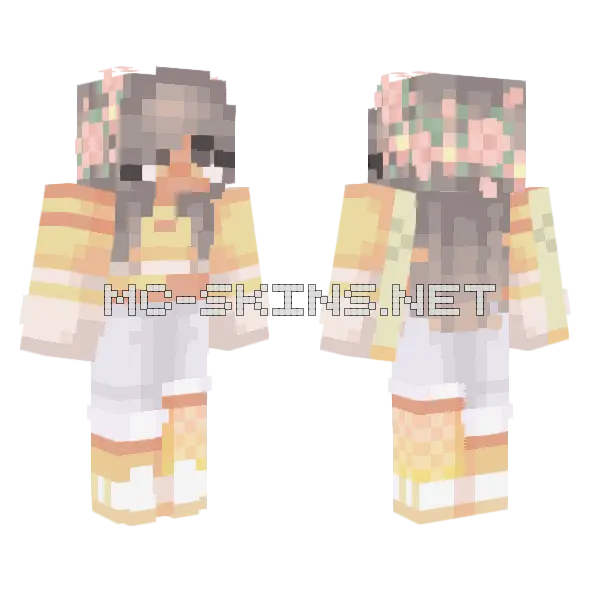 Sunset Paradise Minecraft skin, front and back