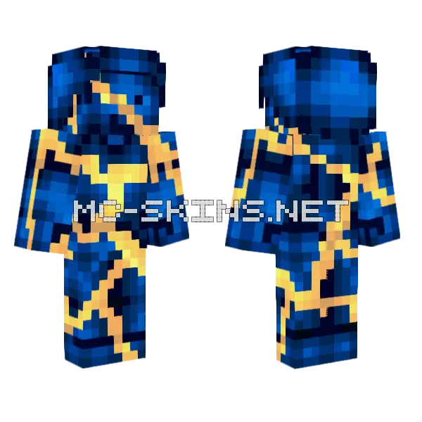 Sunset Sodalite Steve Minecraft skin, front and back