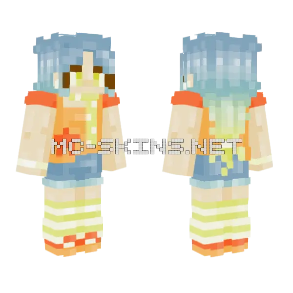 Sunsetzz Girl Minecraft skin, front and back