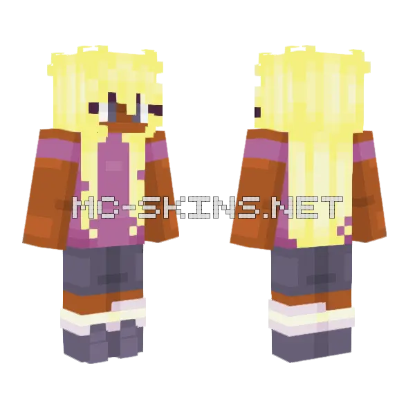 Sunshine Lemonade Peace Minecraft skin, front and back