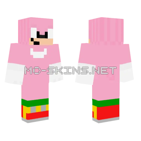 Super Classic Knuckles V2 Minecraft skin, front and back