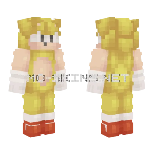 Super Classic Sonic 2026 Minecraft skin, front and back