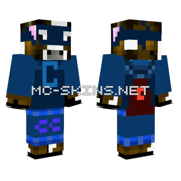 Super Cow Minecraft skin, front and back