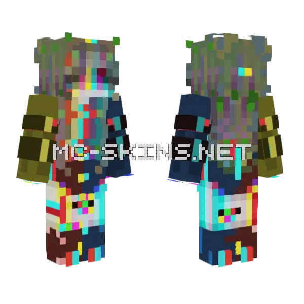 Super Glitch Skin Minecraft skin, front and back
