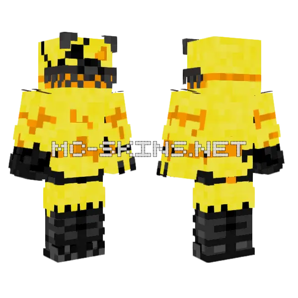 Super Grim Foxy Minecraft skin, front and back
