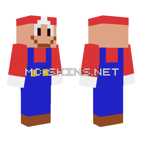 Super Mario Minecraft skin, front and back