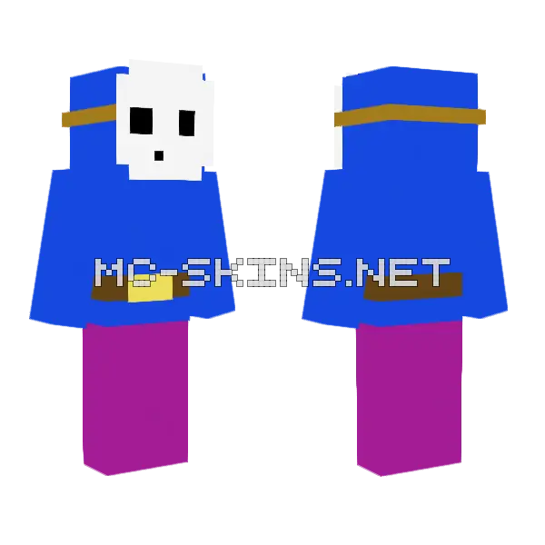 Super Mario Shy Guy Minecraft skin, front and back