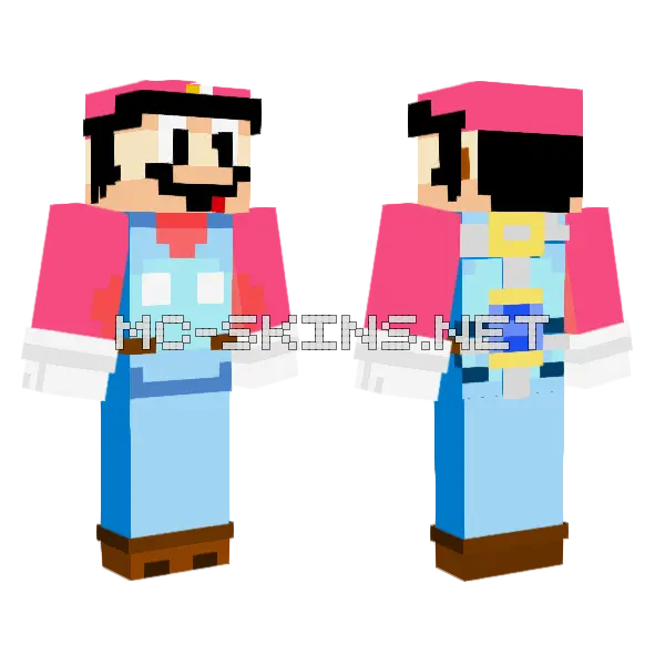 Super Mario Sunshine Minecraft skin, front and back