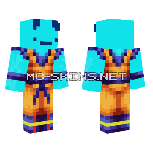 Super Pandajin Blue Minecraft skin, front and back
