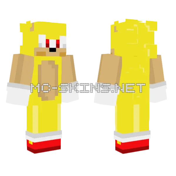 Super Sonic C00l Minecraft skin, front and back