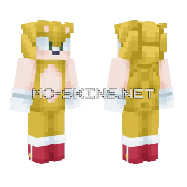 Super Sonic Classic Minecraft skin, front and back
