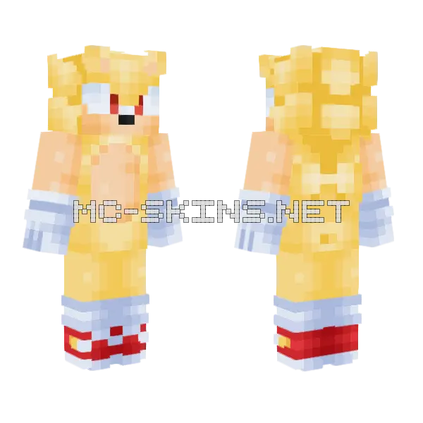 Super Sonic Modern Minecraft skin, front and back