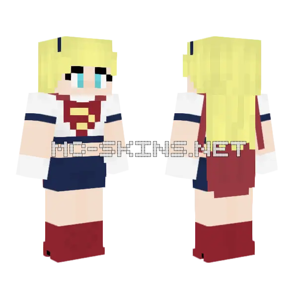 Supergirl Linda Danvers Minecraft skin, front and back