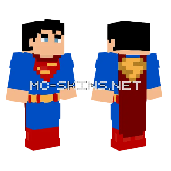 Superman Minecraft skin, front and back