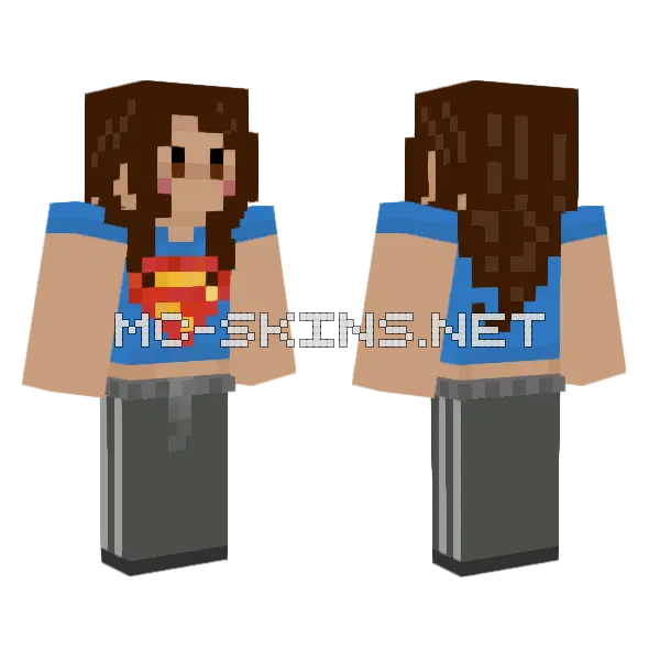 Superman 2 Minecraft skin, front and back