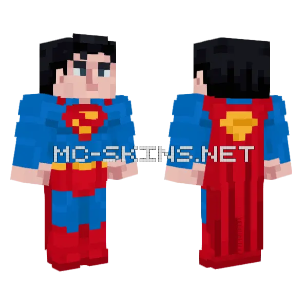 Superman 2025 Minecraft skin, front and back
