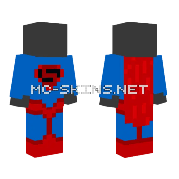 Superman Minecraft skin, front and back