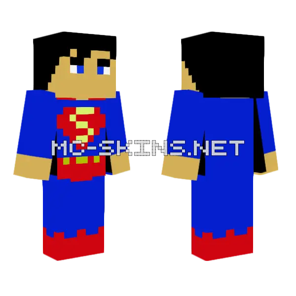 Superman Minecraft skin, front and back