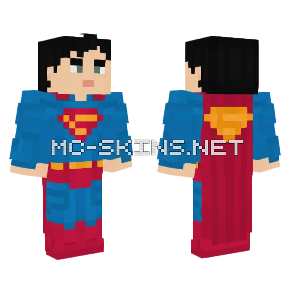 Superman DCU Minecraft skin, front and back