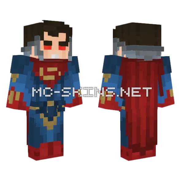 Superman Injustice 2 Minecraft skin, front and back